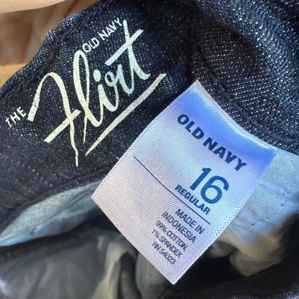 Old Navy The Flirt Dark Blue Flare Bell Bottom Jeans Size 16 - Picture 6 of 12